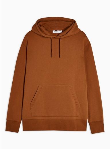 Topman Mens Almond Brown Peached Hoodie