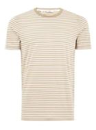 Topman Mens Selected Homme White And Brown T-shirt