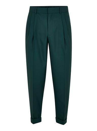 Topman Mens Green Teal Tapered Dress Pants