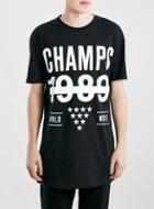 Topman Mens Black Champs Printed T-shirt