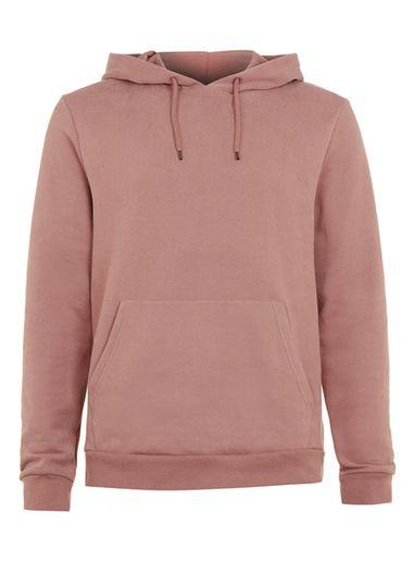 Topman Mens Pink Rust Classic Fit Soft Touch Hoodie