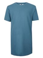 Topman Mens Blue Longline Ottoman Textured T-shirt