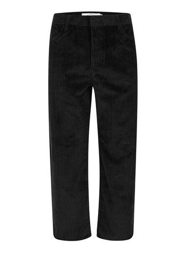 Topman Mens Black Cord Wide Leg Cropped Pants