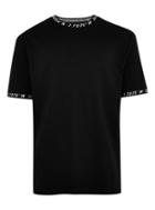 Topman Mens Black And White Jacquard 'hyke' T-shirt