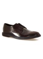 Topman Mens Red Burgundy High Shine Leather Derby Shoes