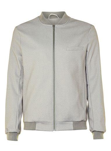 Topman Mens Green Tailored Jersey Bomber Jacket