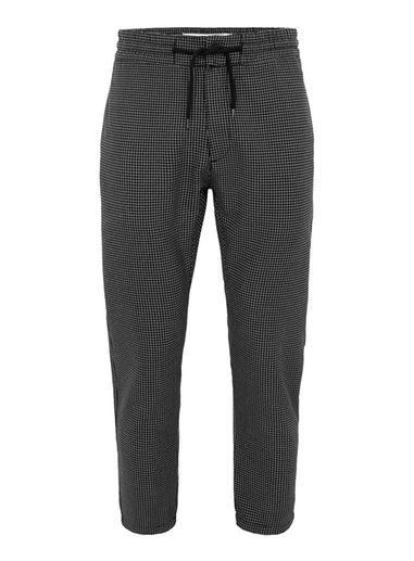 Topman Mens Black Grid Check Joggers