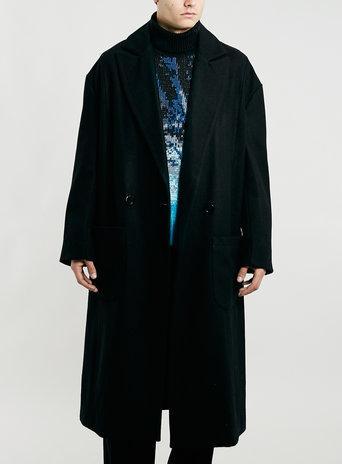 Topman Mens Topman Design Black Long Double Breasted Coat