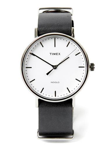 Topman Mens Black Timex Silver Weekender Fairfield Watch*