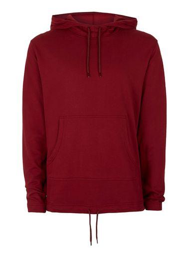 Topman Mens Red Burgundy Classic Fit Hoodie