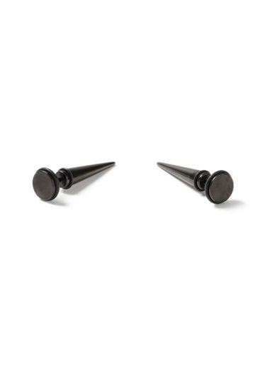 Topman Mens Black Spike Tunnel Earrings*