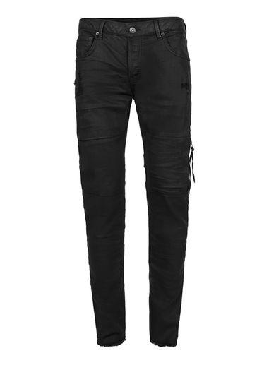 Topman Mens Aaa Black Coated Denim Zip Skinny Jeans
