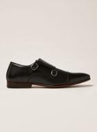 Topman Mens Black Leather Rocky Monk Shoes