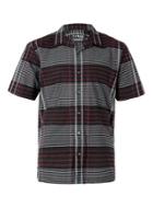 Topman Mens Black, Grey And Red Check Short Sleeve Dress Shirt