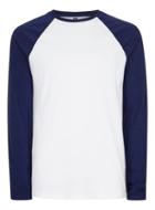 Topman Mens Blue White Contrast Long Sleeve T-shirt