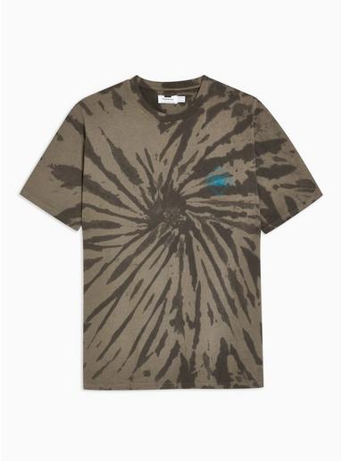 Topman Mens Grey Charcoal Oversized Tie Dye T-shirt