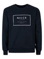 Topman Mens Blue Nicce Navy Textured Logo Sweatshirt
