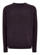 Topman Mens Red Burgundy And Navy Stitch Jumper