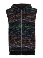 Topman Mens Black Splat Print Sleeveless Hoodie