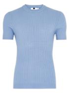 Topman Mens Light Blue Ribbed Muscle Fit Sweater
