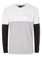 Topman Mens Multi Nicce Black, White And Grey Panelled Long Sleeve T-shirt