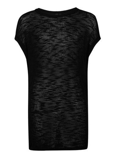 Topman Mens Aaa Black Oversized Knitted T-shirt