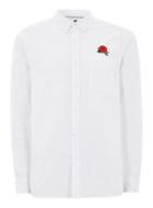 Topman Mens White Rose Oxford Shirt