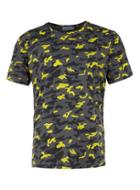 Topman Mens Calvin Klein Yellow And Grey Camo T-shirt