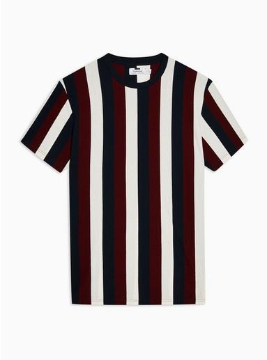 Topman Mens Multi Plum Vertical Stripe T-shirt