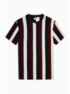 Topman Mens Multi Plum Vertical Stripe T-shirt