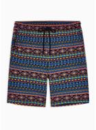 Topman Mens Purple Printed Shorts