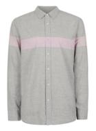 Topman Mens Grey And Pink Stripe Casual Shirt