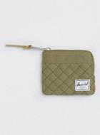 Topman Mens Herschel Green Quilted Johnny Zip Wallet