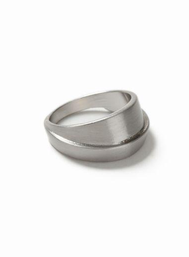 Topman Mens Silver Look Twist Band Ring*