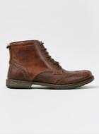 Topman Mens Brown Tan Leather Brogue Boots