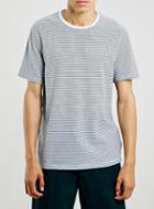 Topman Mens White And Black Striped T-shirt