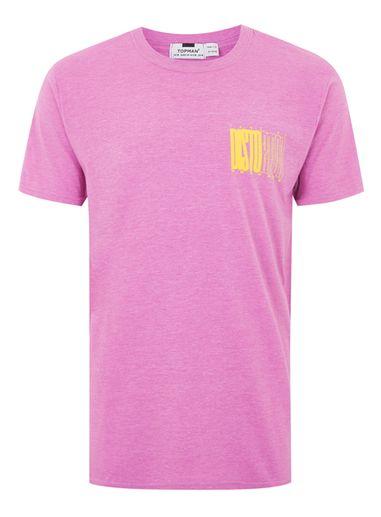 Topman Mens Pink Fanzine Print T-shirt