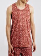 Topman Mens Red Ltd Montauk Surf Pebble Dash Vest