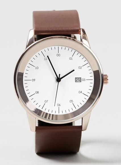 Topman Mens Blue Brown And Rose Dial Watch*