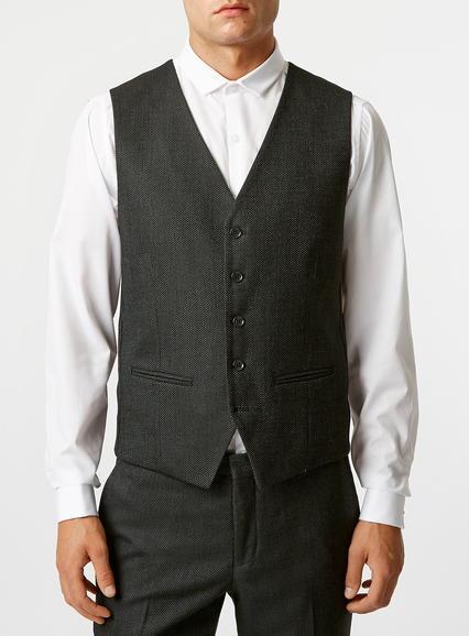 Topman Mens Selected Homme Black Vest