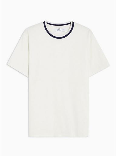 Topman Mens Cream Off White Ringer T-shirt