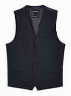 Topman Mens Navy Textured Suit Tank