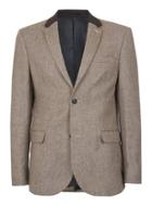 Topman Mens Brown Wool Blend Slim Fit Blazer