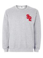 Topman Mens Grey Gray '92' Embroidered Sweatshirt