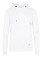 Topman Mens Blue Criminal Damage White Distressed Hoodie*