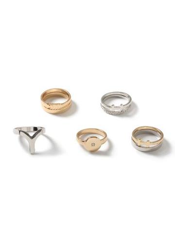 Topman Mens Gold Fine Ring Pack*