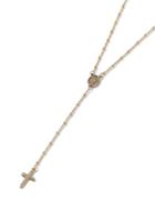 Topman Mens Gold Look Rosary Cross Necklace*