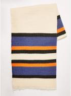 Topman Mens Off White And Blue Stripe Scarf