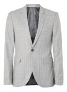 Topman Mens Grey Check Skinny Fit Suit Jacket