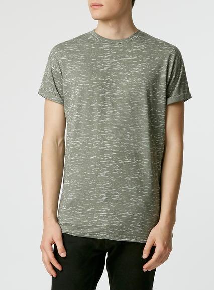 Topman Mens Green Burnout Roller T-shirt